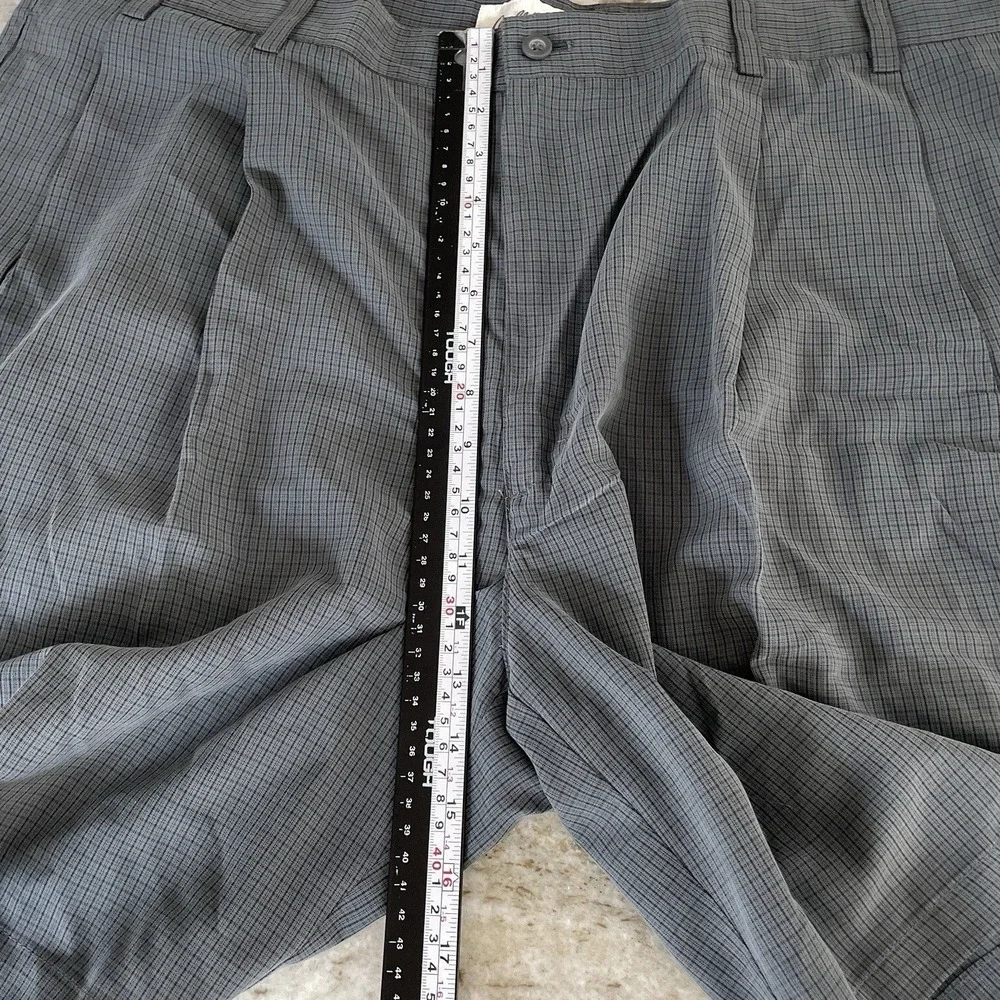 NWT Arnold Palmer‎ Sportsman Microfiber Golf Shorts 40 Pleated Gray Micro Check